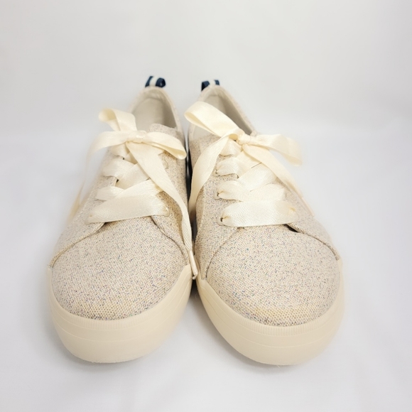 Sperry Crest Vibe Sparkle Satin Ribbon Sneakers Size 7 - Picture 2 of 8